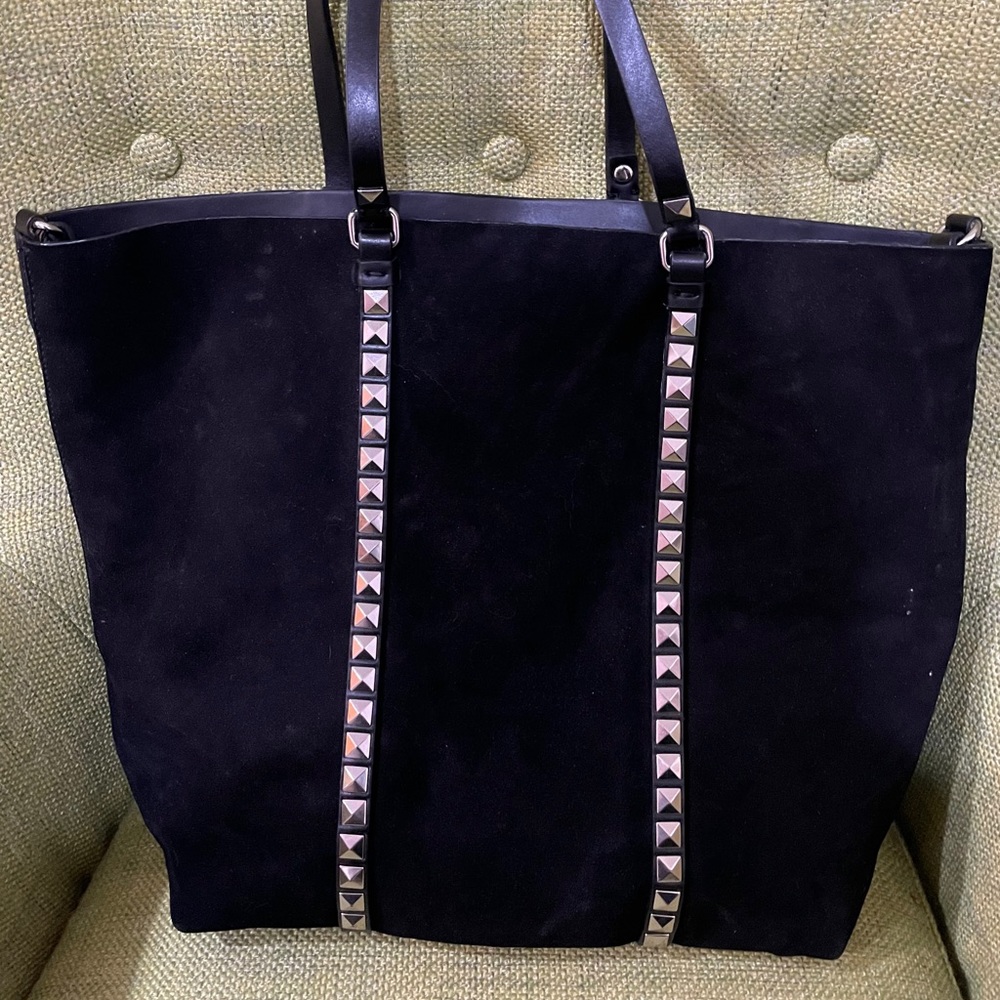 Zara studded black suede tote!!